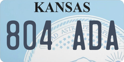 KS license plate 804ADA