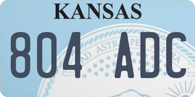 KS license plate 804ADC