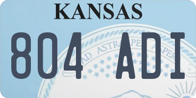 KS license plate 804ADI