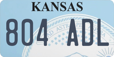 KS license plate 804ADL