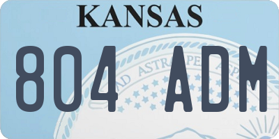 KS license plate 804ADM