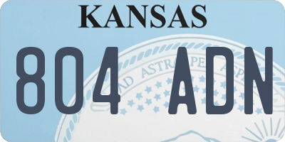 KS license plate 804ADN