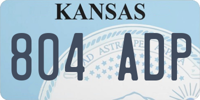 KS license plate 804ADP