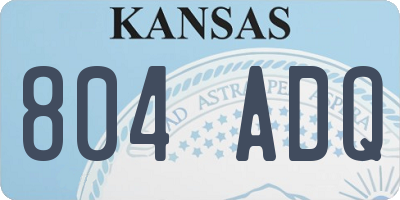 KS license plate 804ADQ