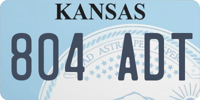 KS license plate 804ADT