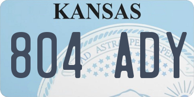 KS license plate 804ADY
