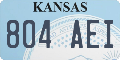 KS license plate 804AEI