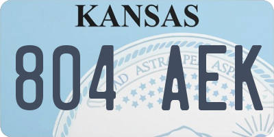 KS license plate 804AEK