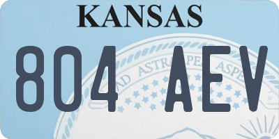 KS license plate 804AEV