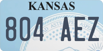 KS license plate 804AEZ