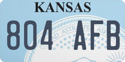 KS license plate 804AFB