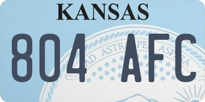 KS license plate 804AFC