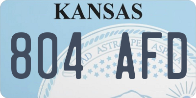 KS license plate 804AFD