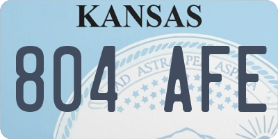 KS license plate 804AFE