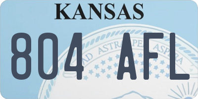 KS license plate 804AFL
