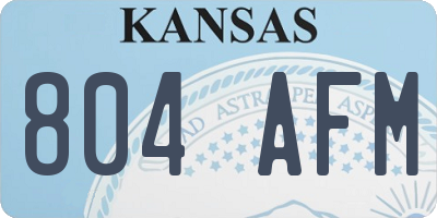 KS license plate 804AFM