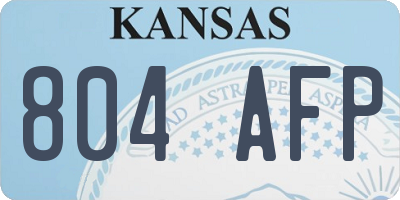 KS license plate 804AFP
