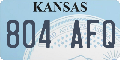KS license plate 804AFQ