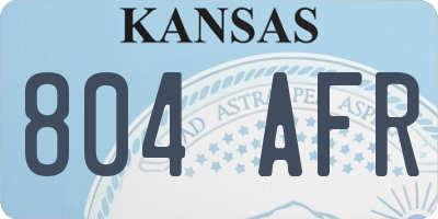 KS license plate 804AFR