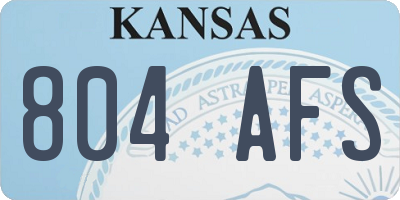 KS license plate 804AFS