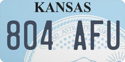 KS license plate 804AFU