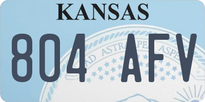 KS license plate 804AFV