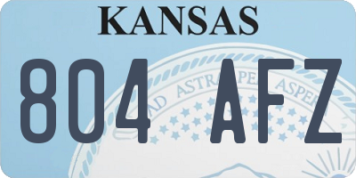 KS license plate 804AFZ