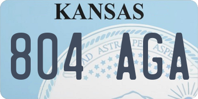 KS license plate 804AGA