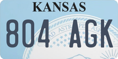 KS license plate 804AGK