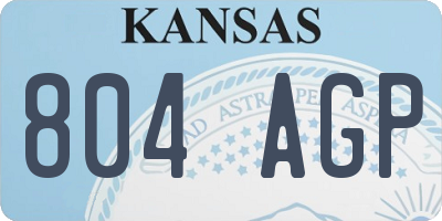 KS license plate 804AGP