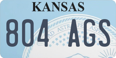 KS license plate 804AGS