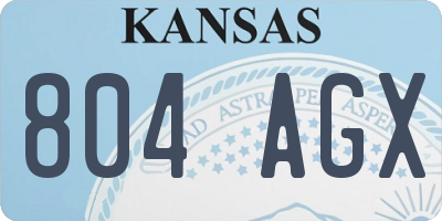 KS license plate 804AGX