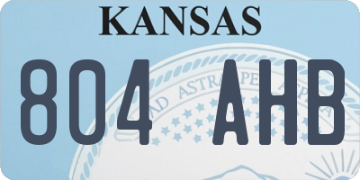 KS license plate 804AHB