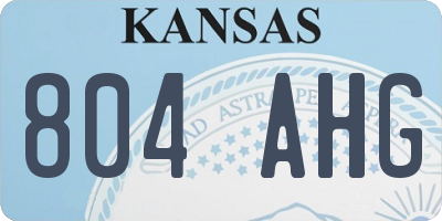 KS license plate 804AHG