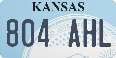 KS license plate 804AHL