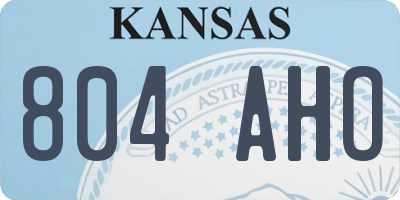 KS license plate 804AHO