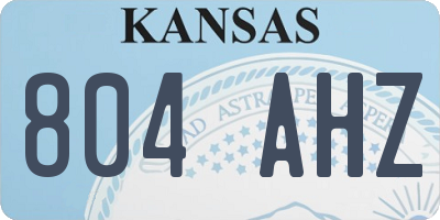 KS license plate 804AHZ