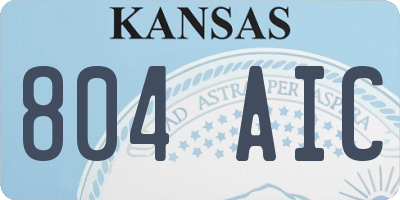KS license plate 804AIC