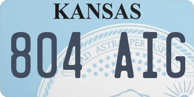 KS license plate 804AIG