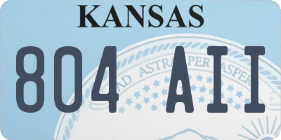 KS license plate 804AII