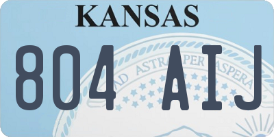 KS license plate 804AIJ