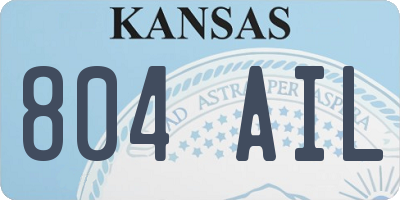 KS license plate 804AIL