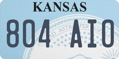 KS license plate 804AIO