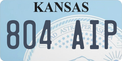 KS license plate 804AIP
