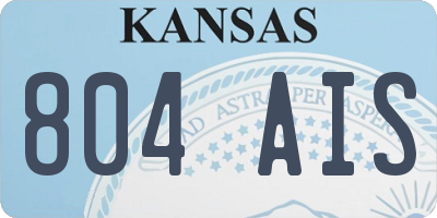 KS license plate 804AIS