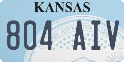KS license plate 804AIV