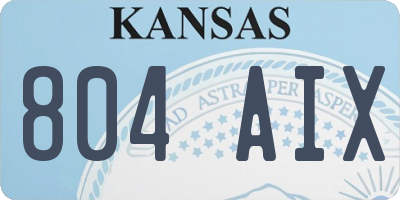 KS license plate 804AIX