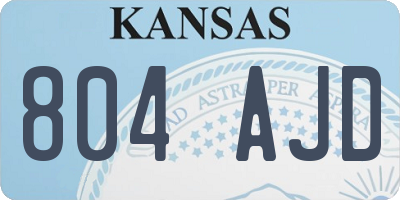 KS license plate 804AJD