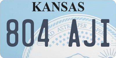 KS license plate 804AJI