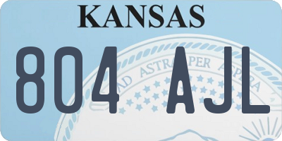 KS license plate 804AJL